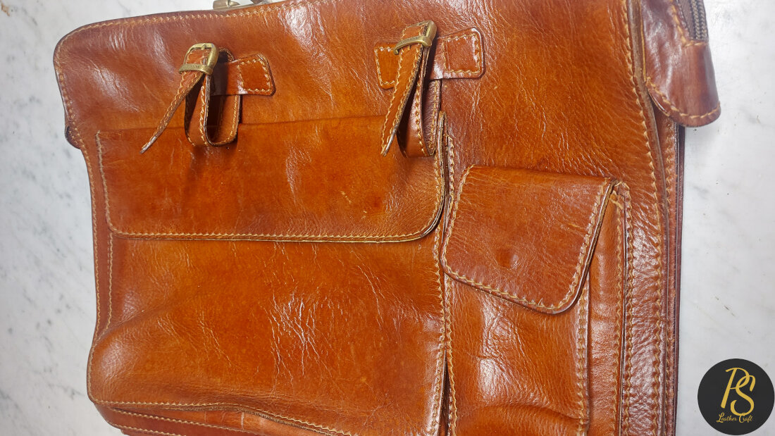 Sympathetic briefcase repairs and recolouring